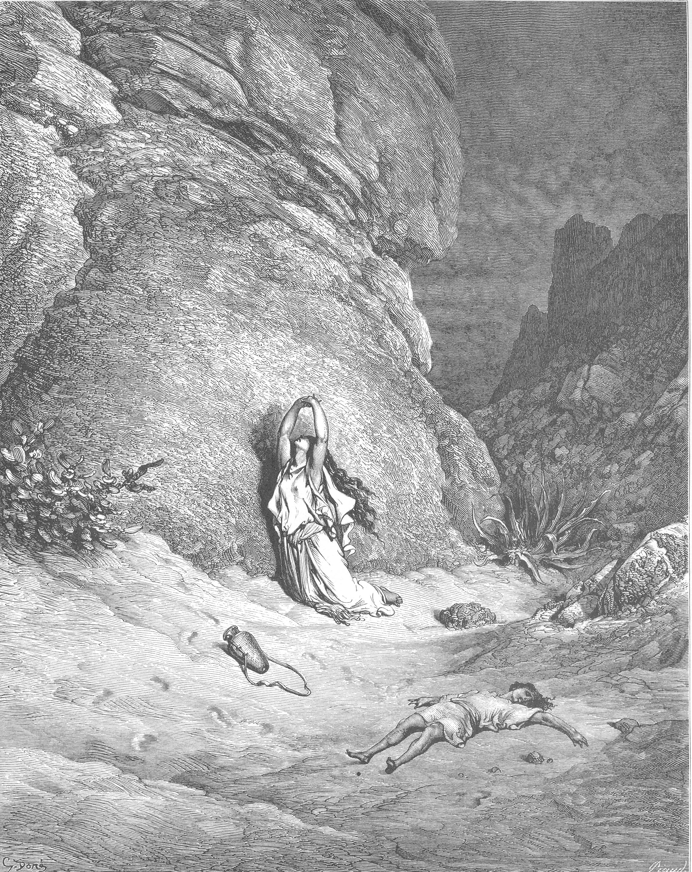Hagar and Ishmael in the Wilderness by Gustave Doré