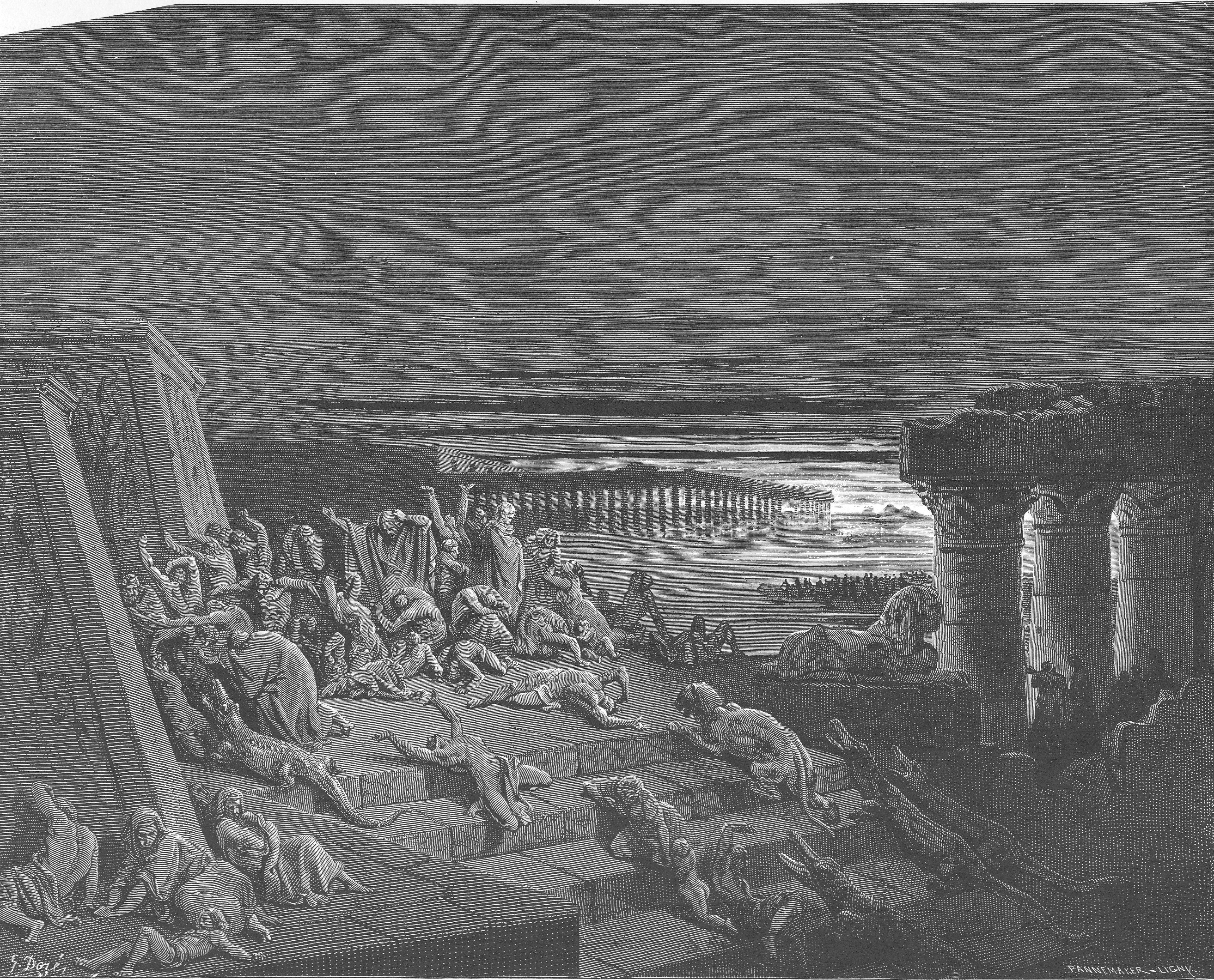 The Plague of Darkness by Gustave Doré