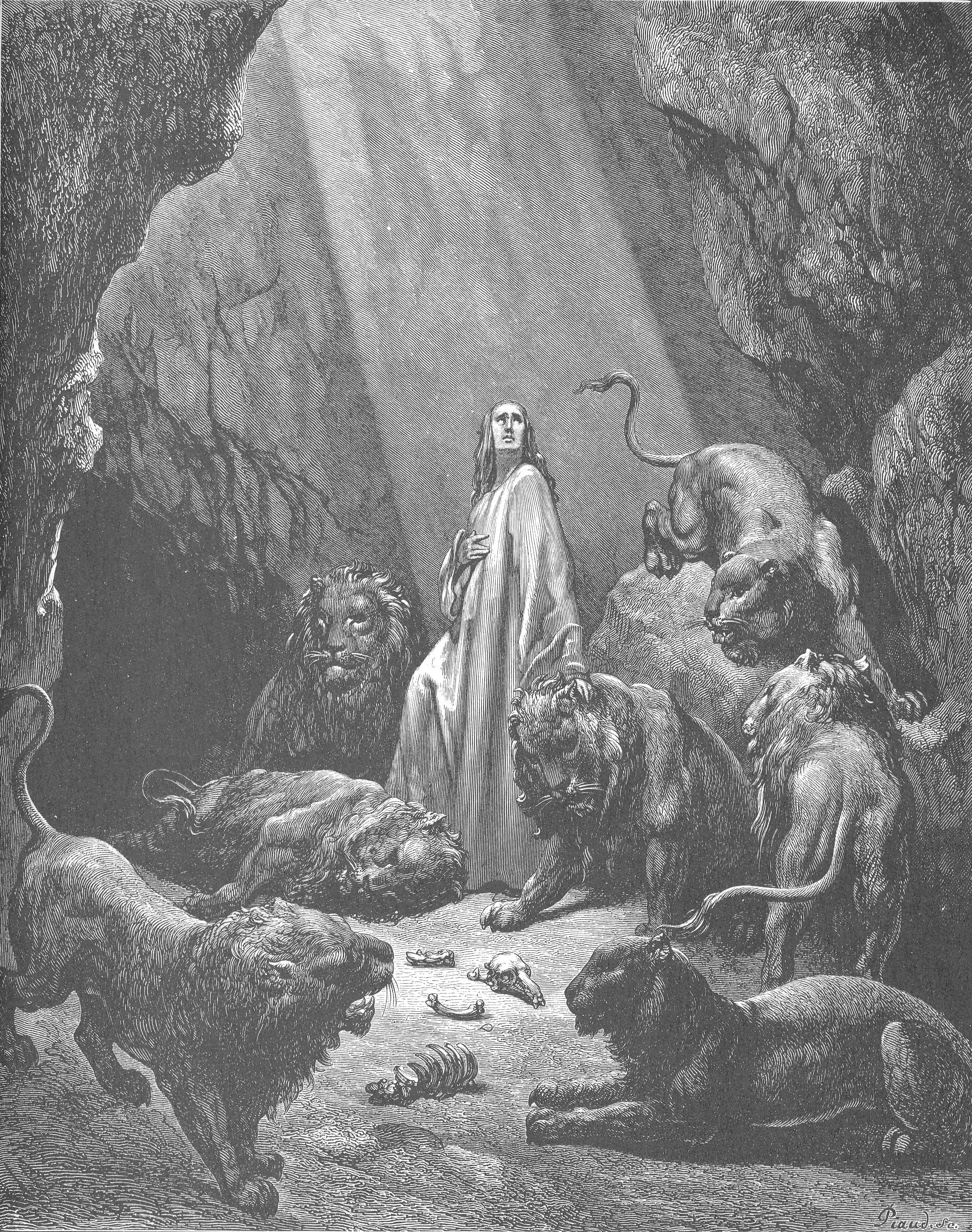 Daniel in the Lions' Den by Gustave Doré