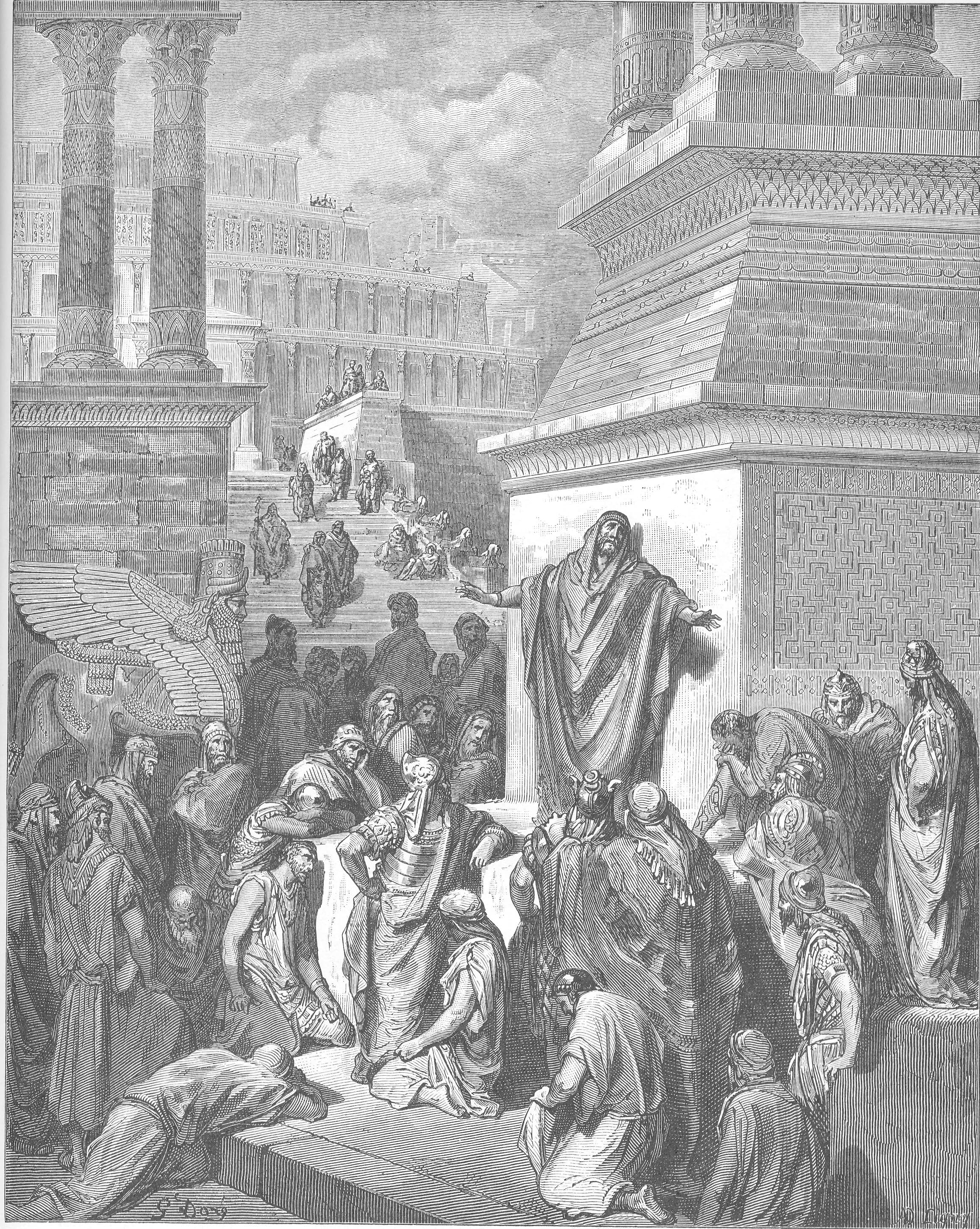 Jonah Preaching to the Ninevites by Gustave Doré