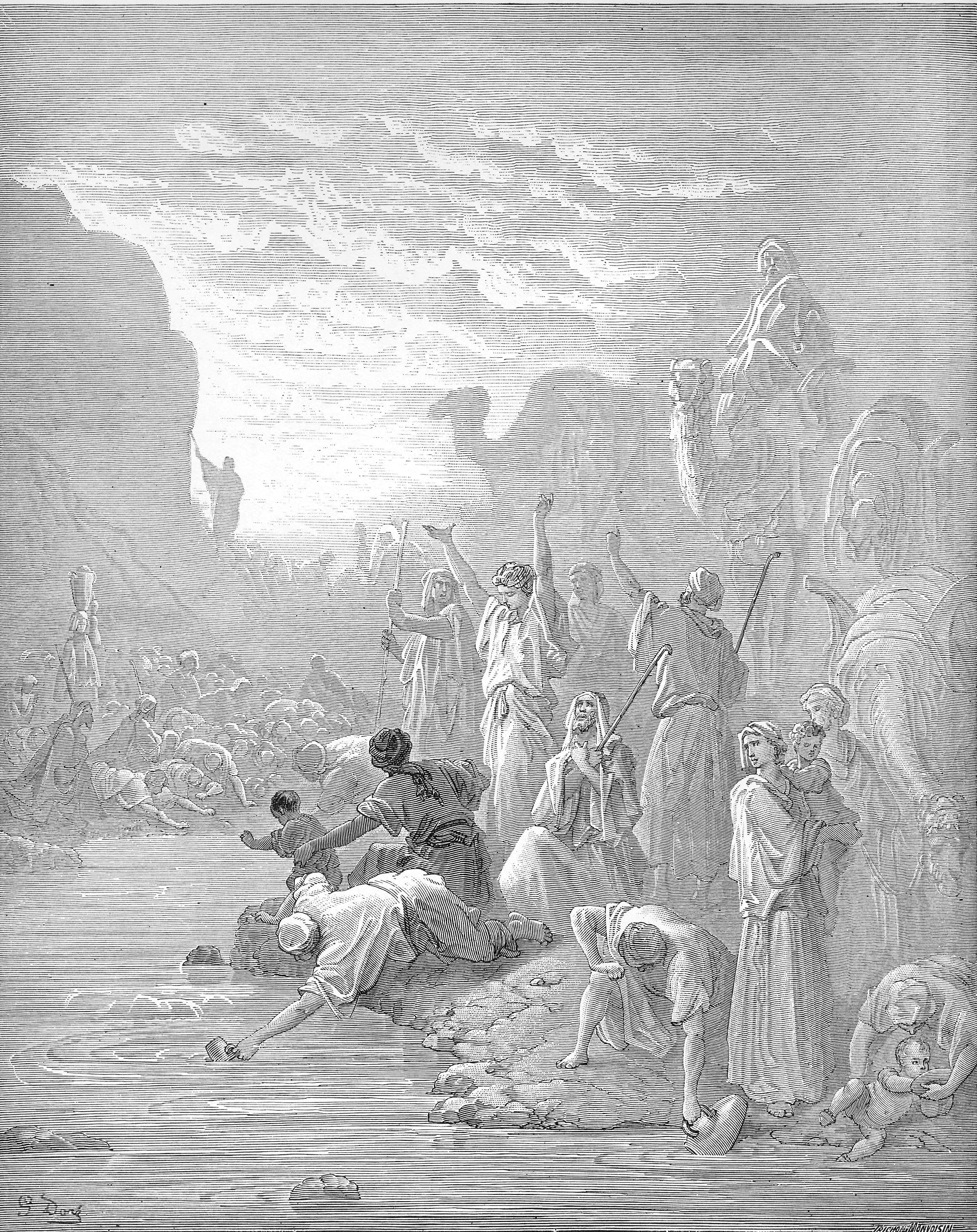 Water from the Rock by Gustave Doré