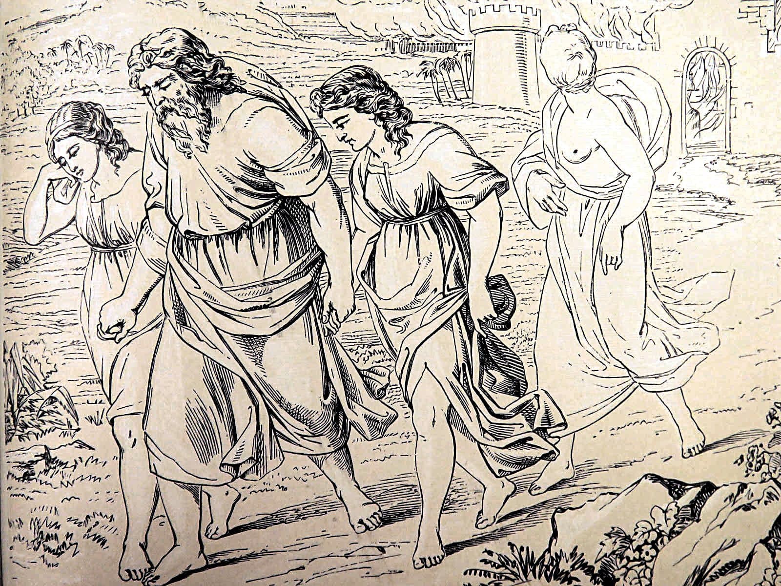 Lot Fleeing from Sodom by Gustave Doré