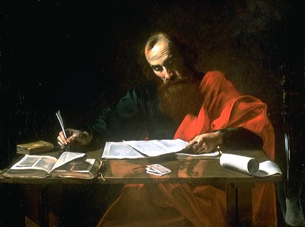 Saint Paul Writing to the Colossians by Valentin de Boulogne